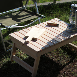 フォールディングテーブル 木製 折りたたみ ローテーブル アウトドア キャンプ 4枚目の画像