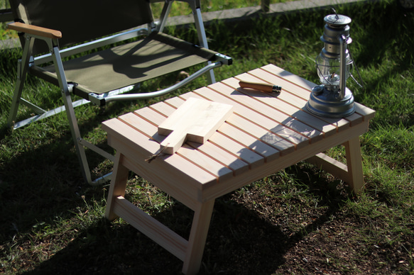 フォールディングテーブル 木製 折りたたみ ローテーブル アウトドア キャンプ 4枚目の画像
