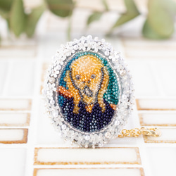 ムンク/叫びのブローチ＆バッグチャーム（ネイビー）【オート