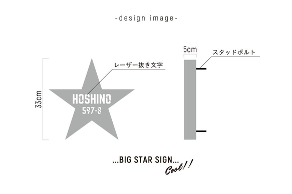 星　表札　金属【BIG STAR SIGN】 4枚目の画像