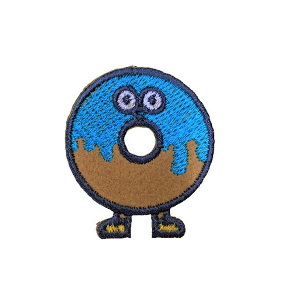 ブルーハワイドーナツ】刺繍ステッカーワッペン ワッペン・アップリケ