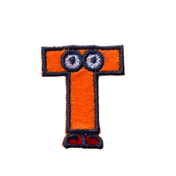 T オレンジ】刺繍ステッカーワッペン ワッペン・アップリケ MONSTER