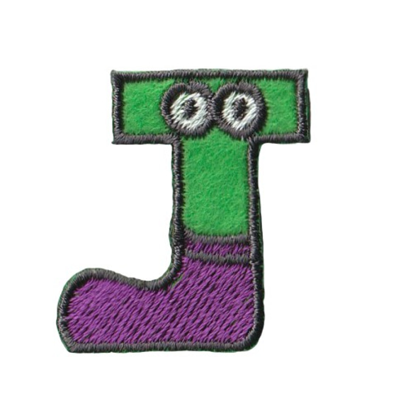 J 黄緑】刺繍ステッカーワッペン ワッペン・アップリケ MONSTER