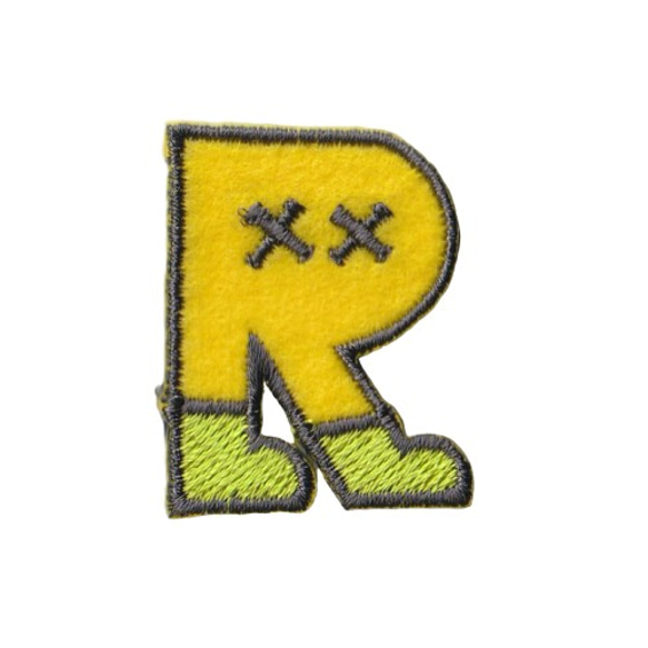 R 黄色】刺繍ステッカーワッペン ワッペン・アップリケ MONSTER