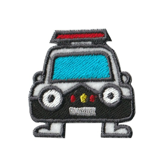 刺繍ワッペン　働く車【パトカー】 1枚目の画像