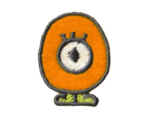 春の嵐とモンスター ワッペン O オレンジ】刺繍ステッカーワッペン ワッペン・アップリケ MONSTER