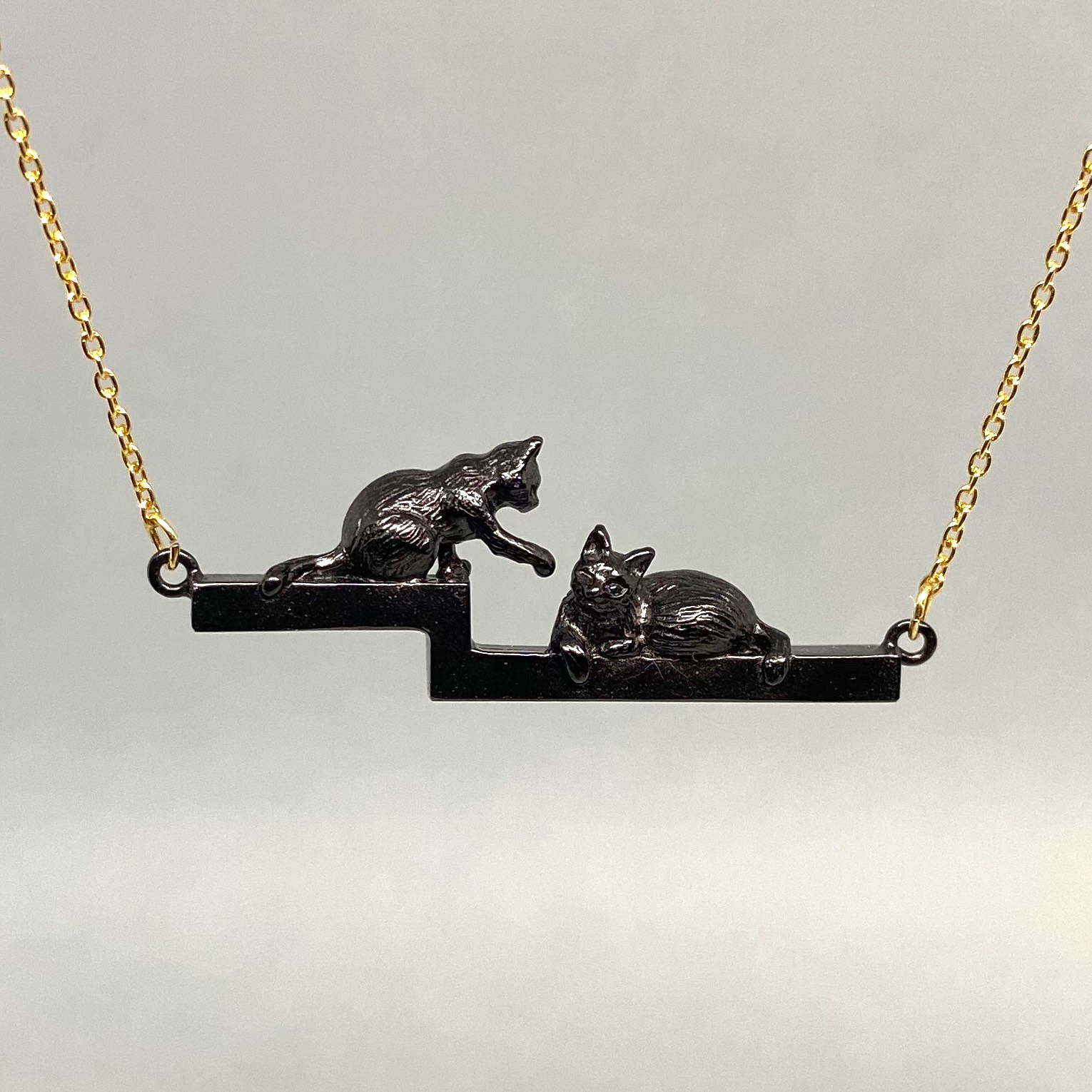 Chokkai 黒猫ペンダント 真鍮 ルテブラック ネックレス
