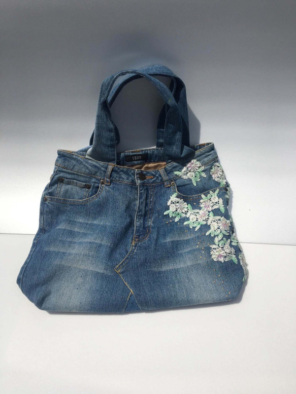 大量入荷 リメイク デニムパンツ バッグ 通販 たいよう トートバッグ ハンドバッグ