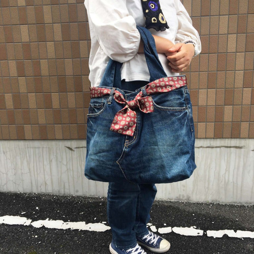 デニムパンツ リメイク バッグ トートバッグ たいよう 通販