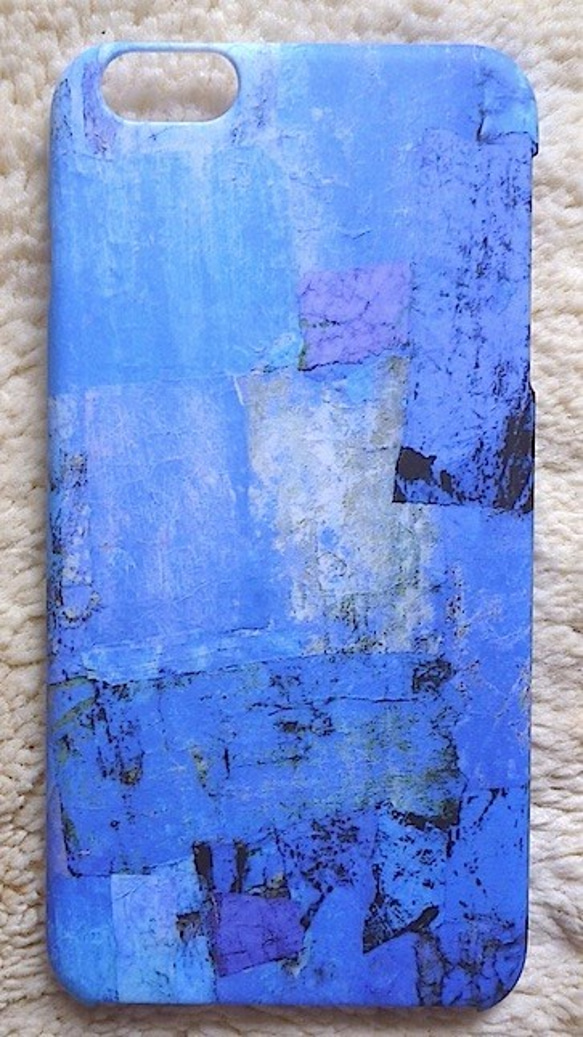 １　つや消し 四角い宝石青　ハードカバー　iPhon７・7plus 3枚目の画像