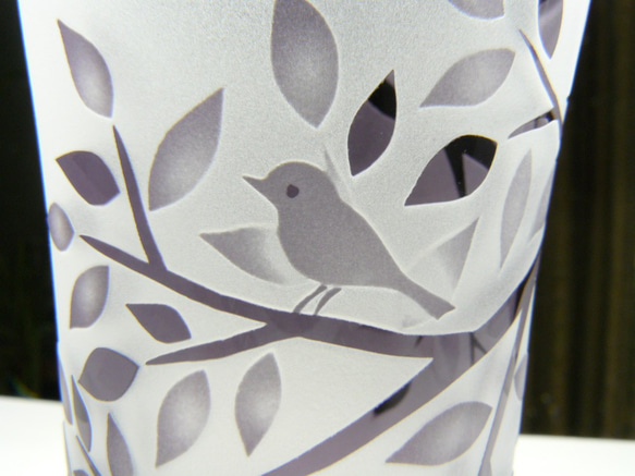 木陰の小鳥　一口グラス　江戸紫（1個） 4枚目の画像