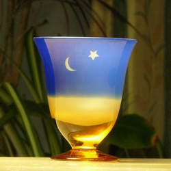 ねこと金星と三日月　食前酒グラス　（1個） 3枚目の画像