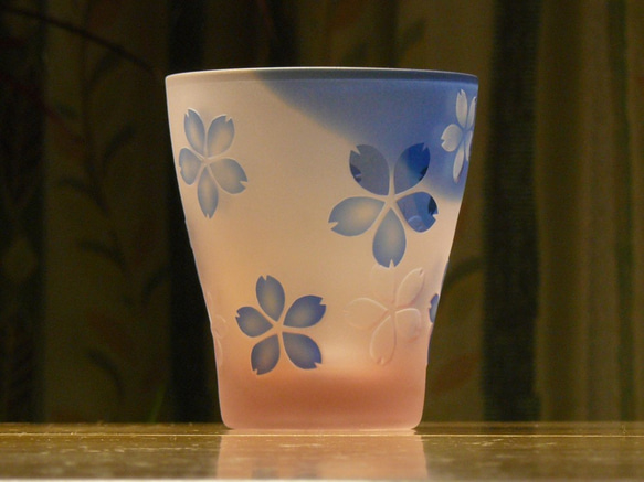 櫻花免費玻璃（B）藍色x粉紅色（1件） 第1張的照片
