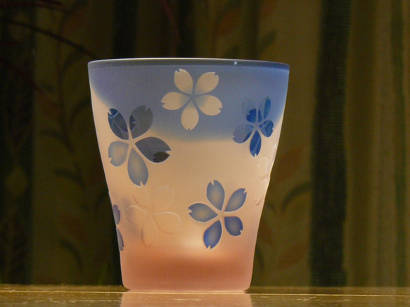 櫻花免費玻璃（B）藍色x粉紅色（1件） 第2張的照片