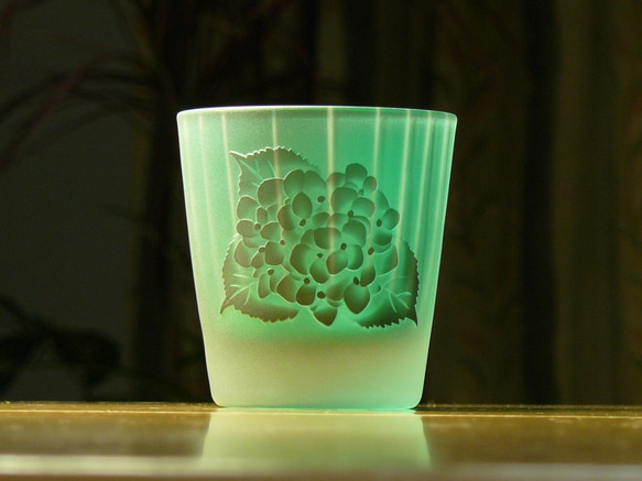 雨の紫陽花　冷酒・冷茶グラス （1個） 1枚目の画像