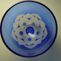 蓮の花　フリーグラス　青　（1個） 3枚目の画像
