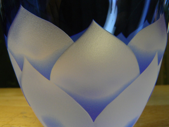蓮の花　フリーグラス　青　（1個） 4枚目の画像