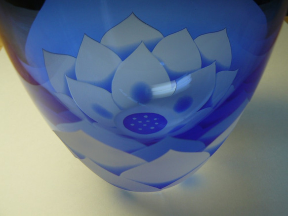 蓮の花フリーグラス　青　A　（1個） 5枚目の画像