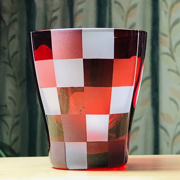 白梅市松免費玻璃無色x紅色（1） 第3張的照片