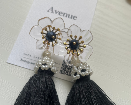 クリアフラワータッセル ピアス（その他） avenue_made 通販 12459698