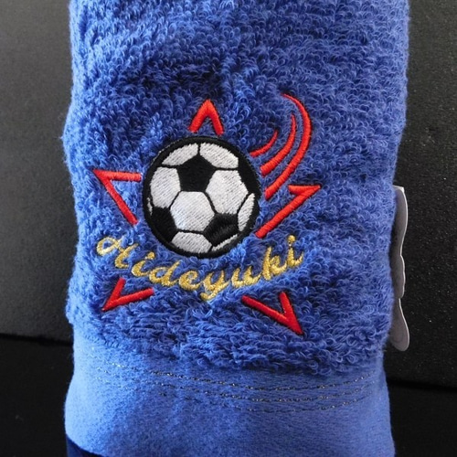 サッカー好きな方へ お名前刺繍入り今治フェイスタオル ハンカチ