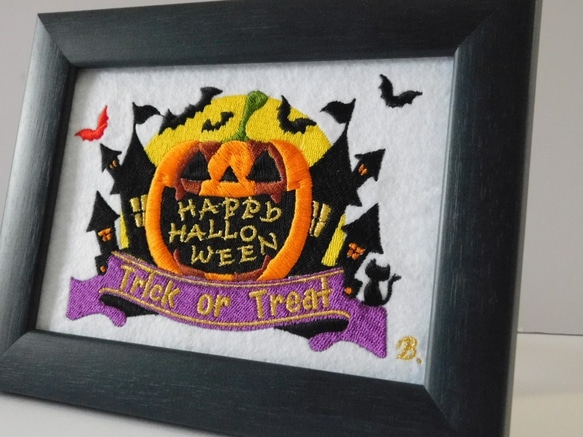 「ハロウィン」の刺繍額　ハロウィンパーティー　 2枚目の画像