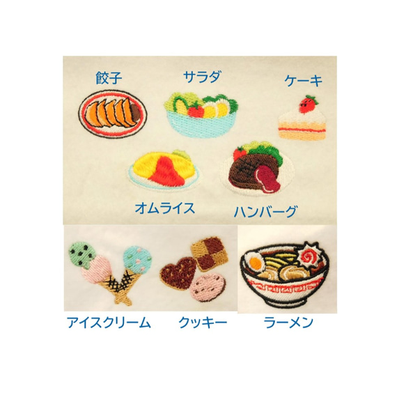 選べるワンポイント刺繍入り今治タオルハンカチGIFTBOX入り　－食べ物編－ 5枚目の画像