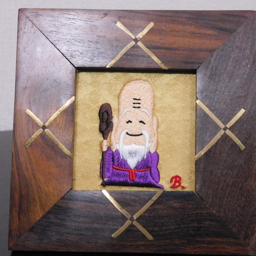 訳あり 恵比寿 七福神 刺繍 刺繍アート 飾り インテリア 刺繍絵画 ジャンク品 華」刺繍アート 刺繍絵 | あきのかぜ