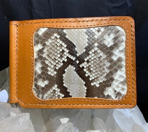 本革パイソンマネークリップ