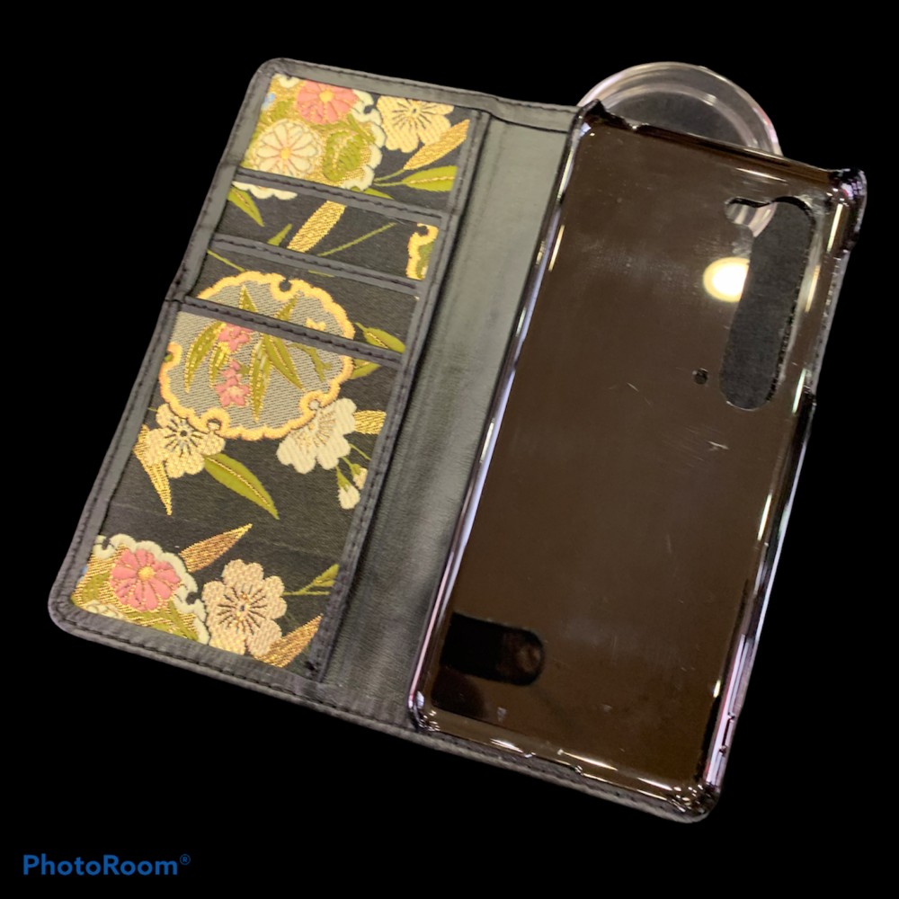 西陣織と本革のスマホケース