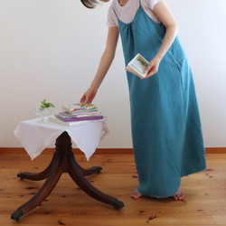 【受注生産】リネン マキシ ストラップワンピース　イエロー　ほか 5枚目の画像