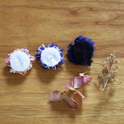 【紫陽花】刺繍 ピアス BLBK 3枚目の画像