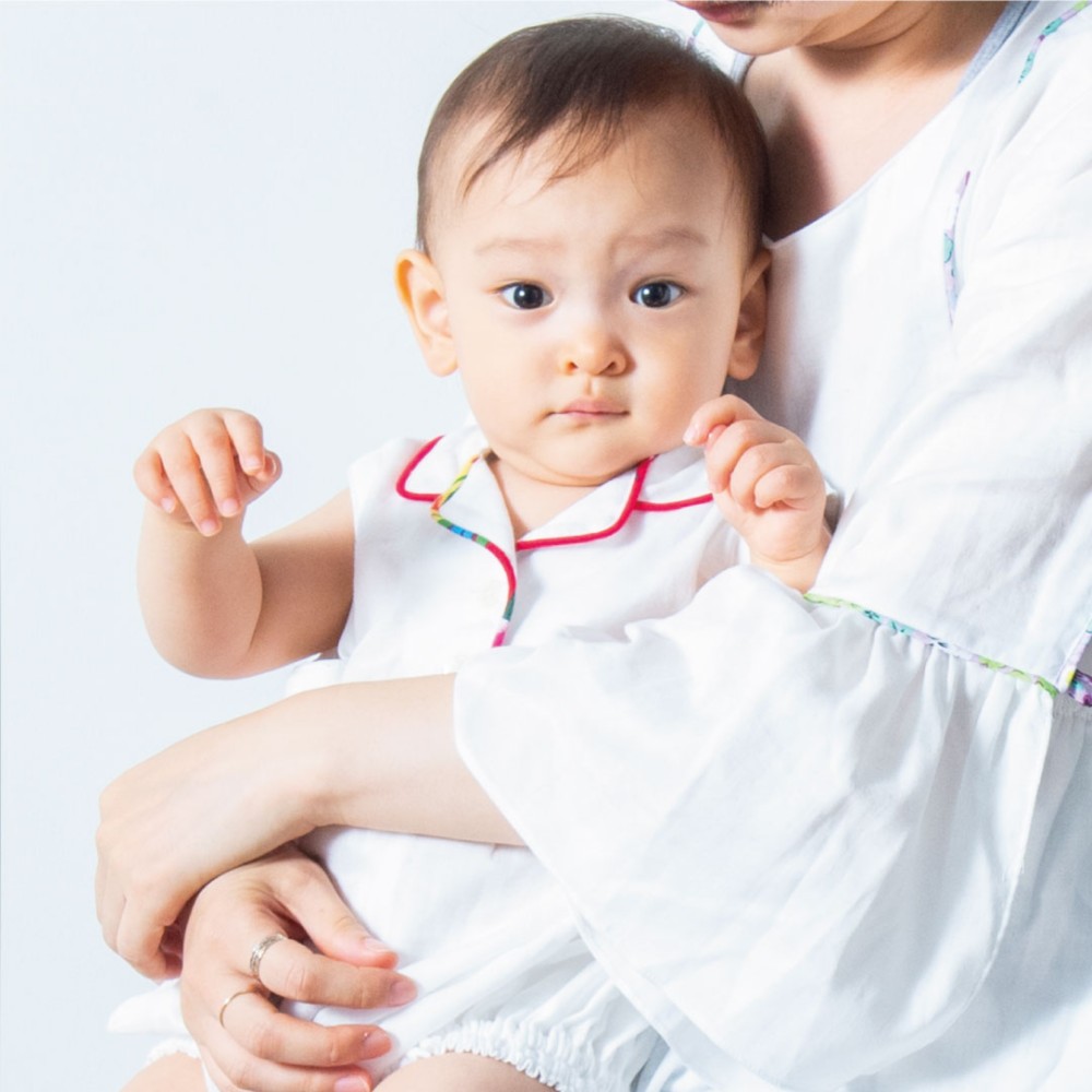 【受注制作】ベビー用 開襟シャツ型 ロンパース