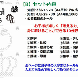 B モンテッソーリ 知育 ドリル シール貼り シール 知育玩具 幼児教育 知恵 シールはり シール台紙 教育 幼児 5枚目の画像