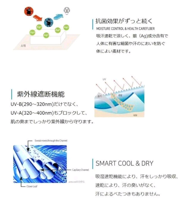 夏用マスク 2枚セット UVカット 接触冷感 抗菌 速乾 エアロシルバー  送料無料 5枚目の画像