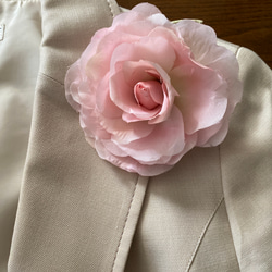 染色　布花　コサージュ　ピンクの薔薇 3枚目の画像