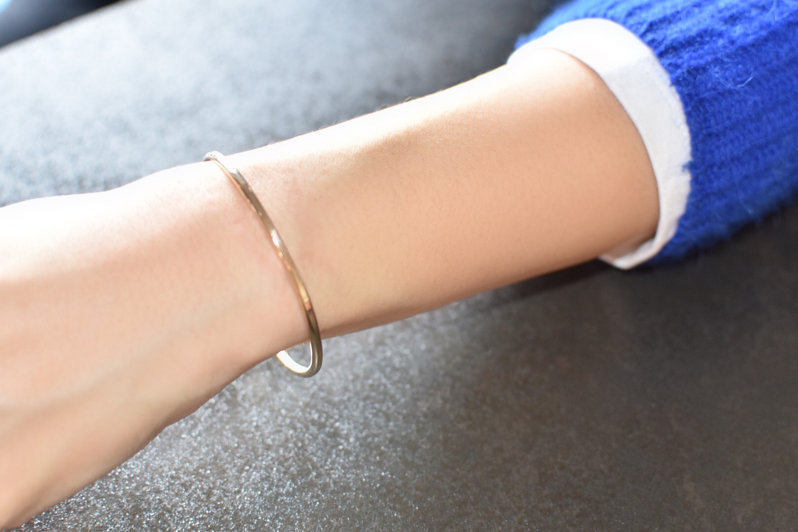 【受注制作】14kgf シンプルこそ拘りを〜シンプルサークルのバングルゴールド