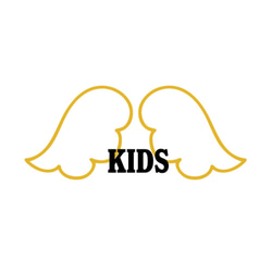 Tシャツ 『 KIDS 』 天使の羽1 半袖 前面 男の子 女の子 キッズ ジュニア 3枚目の画像