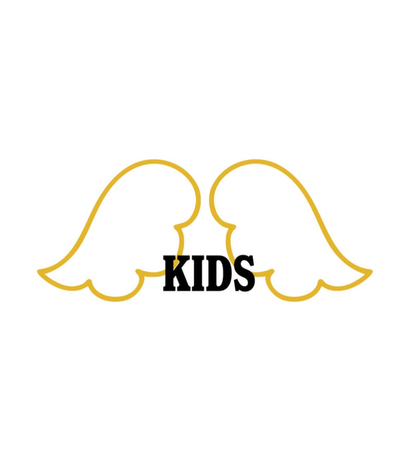 Tシャツ 『 KIDS 』 天使の羽1 半袖 前面 男の子 女の子 キッズ ジュニア 3枚目の画像