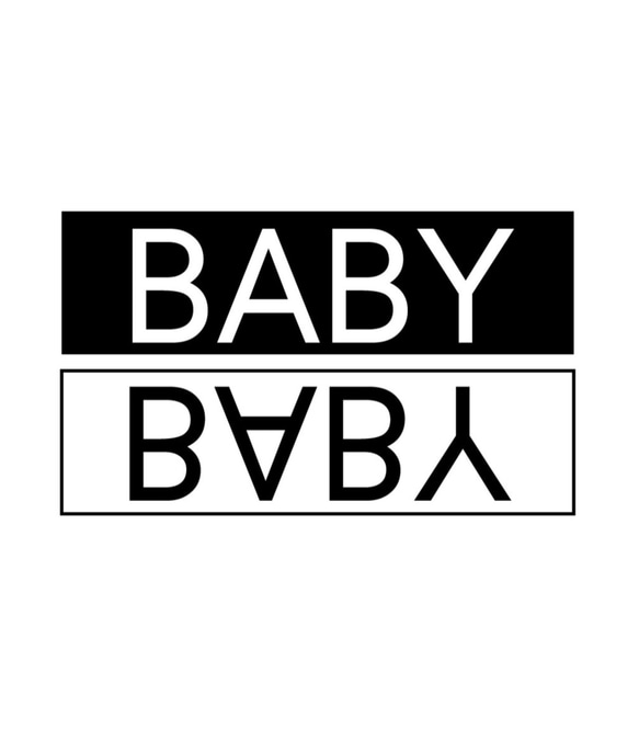 ロンパース 『 BABY 』 ミラーネーム 半袖 前面 男の子 女の子 ベビー 3枚目の画像