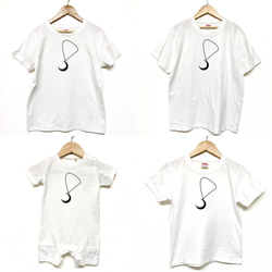 Tシャツ 『 DAD MOM KIDS BABY 』 ネックレス風(月) 前面 半袖 組み合わせ自由 セット 親子 1枚目の画像