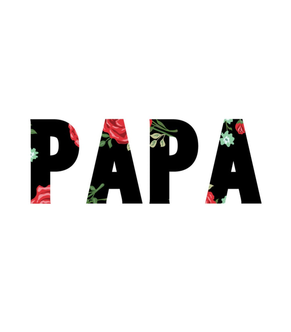 Tシャツ 『 PAPA MAMA KIDS BABY 』 ローズ(バラ)ネーム 前面 半袖 組み合わせ自由 セット 親子 6枚目の画像