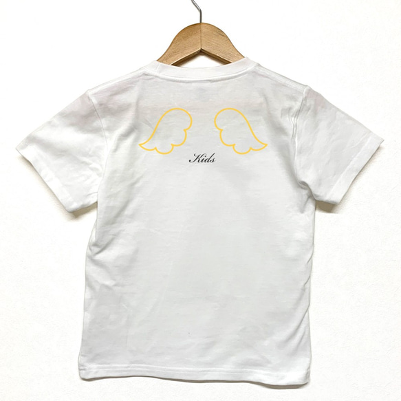 Tシャツ 『 Kids 』 天使の羽2 半袖 背面 男の子 女の子 キッズ ジュニア 1枚目の画像