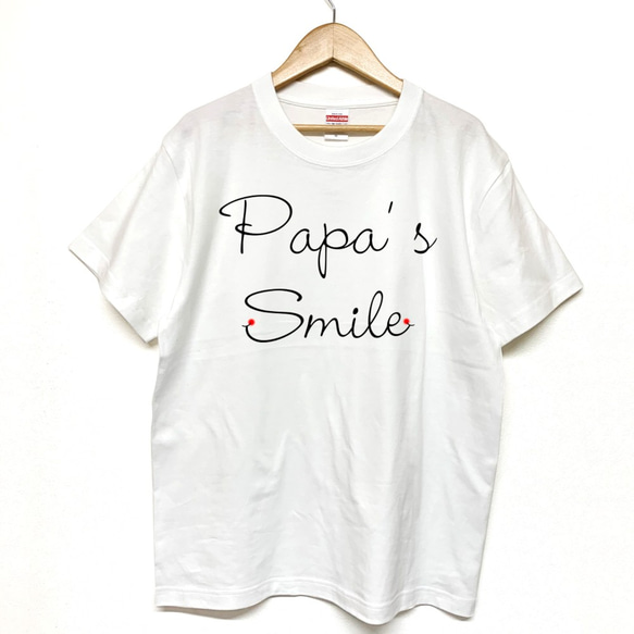 Tシャツ 『 Papa 』 Smile1 半袖 前面 メンズ 1枚目の画像