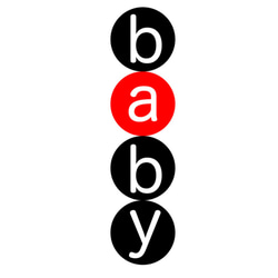 ロンパース 『 baby 』 ネーム in サークル (縦) 半袖 前面 男の子 女の子 ベビー 3枚目の画像
