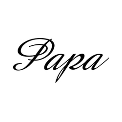 Tシャツ 『 Papa 』 デザインネーム(筆記体)　type2 半袖 前面 メンズ 3枚目の画像