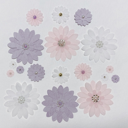 new‼︎ クラフトパンチ花 半透明入り♡ 3種の大きさ おまけ付き