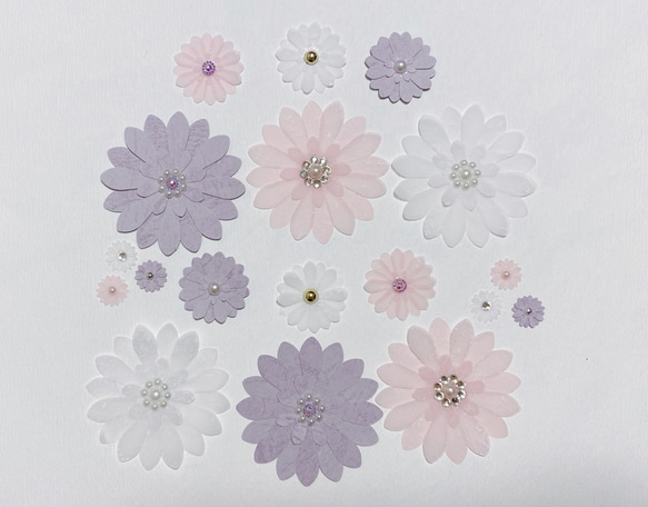 new‼︎ クラフトパンチ花 半透明入り♡ 3種の大きさ おまけ付き