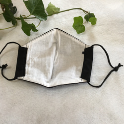 ウール混立体マスク　肌面空気触媒清潔加工ダブルガーゼ　ブラック 2枚目の画像