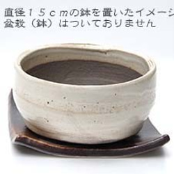 盆栽・苔玉を自分流に飾る【盆栽 苔玉受け皿（焼締茶）１５．５ｃｍ】 6枚目の画像